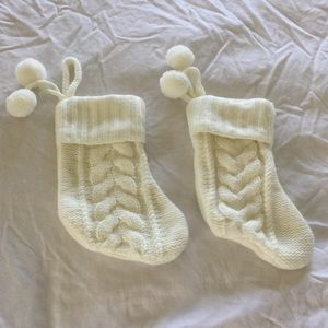 2 Christmas Stocking Socks Knitted Crochet Hanging Wondershop Target